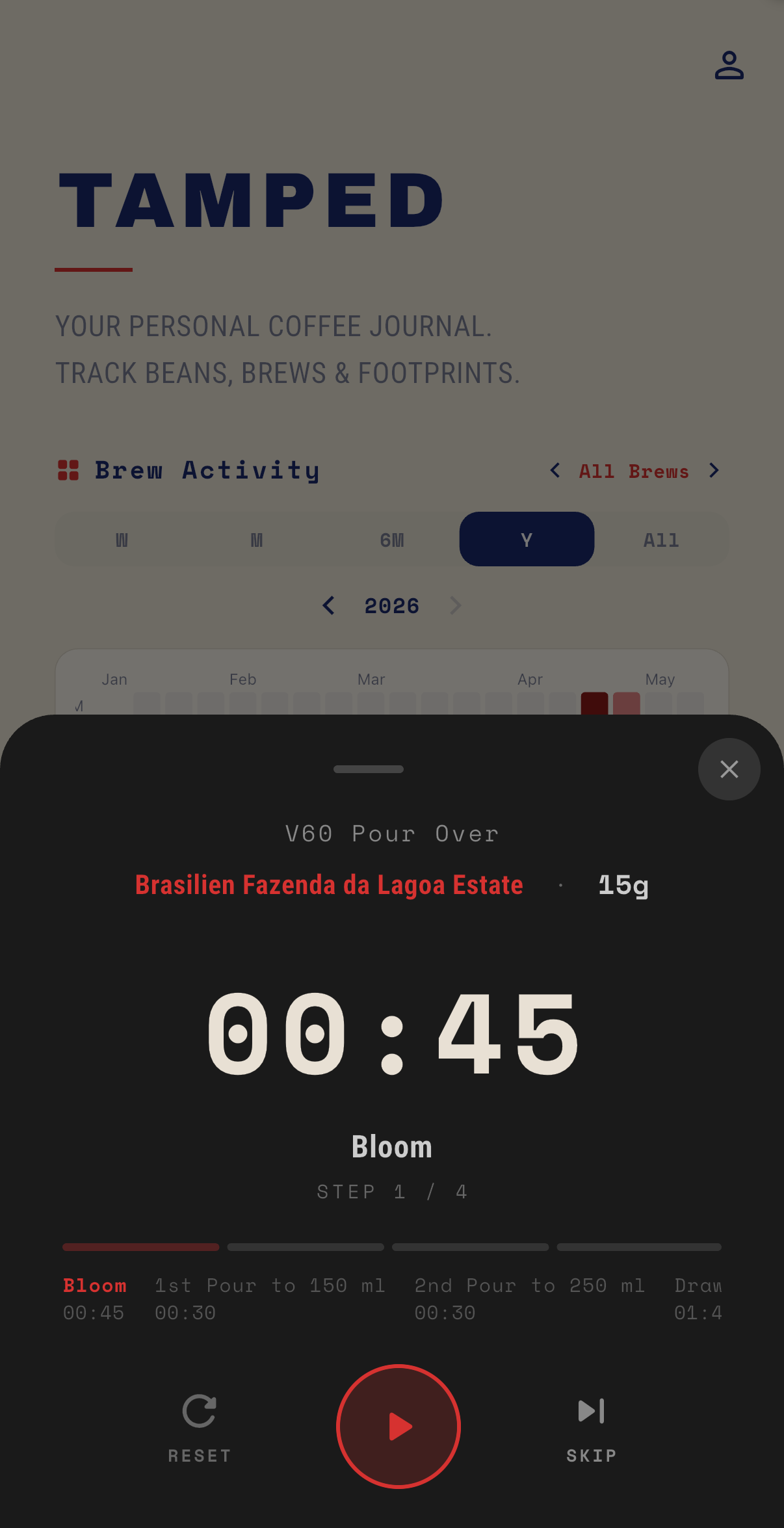 Brew timer active